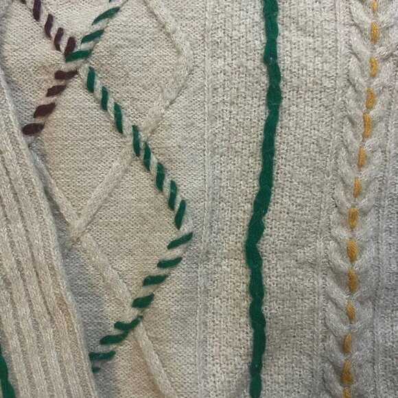 Chelsea & Violet Women's Large Knit‎ Sweater Crochet Long Sleeve Oatmeal - Picture 4 of 9